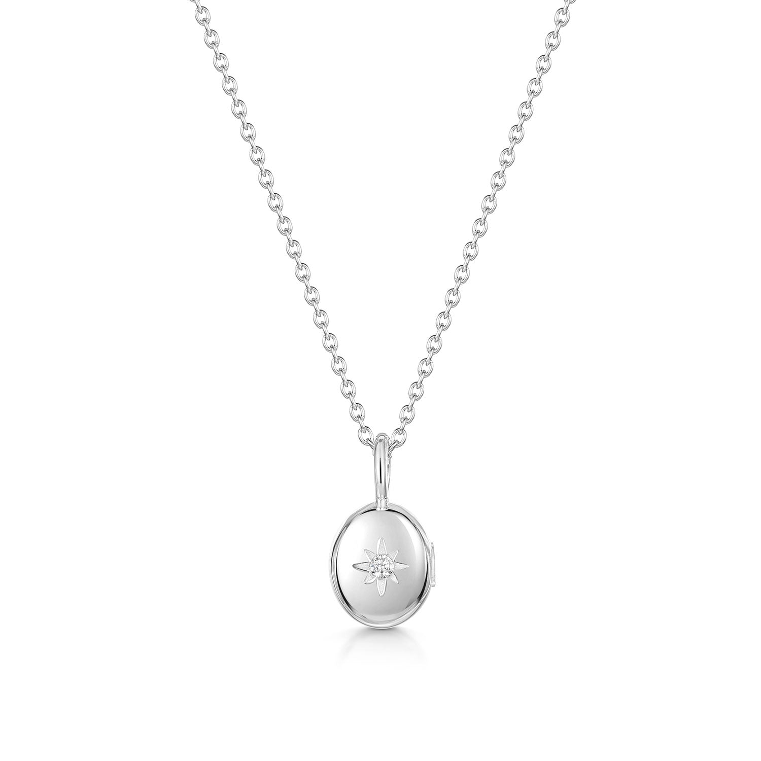 Tiny Crystal Oval Urn Ashes Necklace