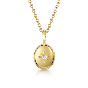 Tiny Crystal Oval Urn Ashes Necklace – Gold