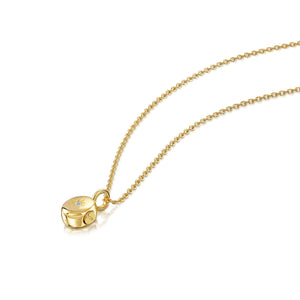 Tiny Crystal Oval Urn Ashes Necklace – Gold