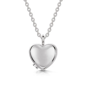 Large Crystal Heart Urn Ashes Necklace – Silver