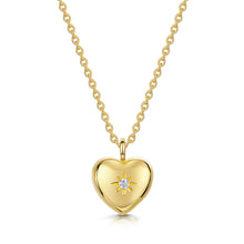 Load image into Gallery viewer, Large Crystal Heart Urn Ashes Necklace – Gold
