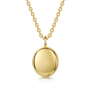 Large Crystal Oval Urn Ashes Necklace – Gold