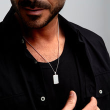 Load image into Gallery viewer, Wide Ingot Men's Handwriting Necklace - Silver
