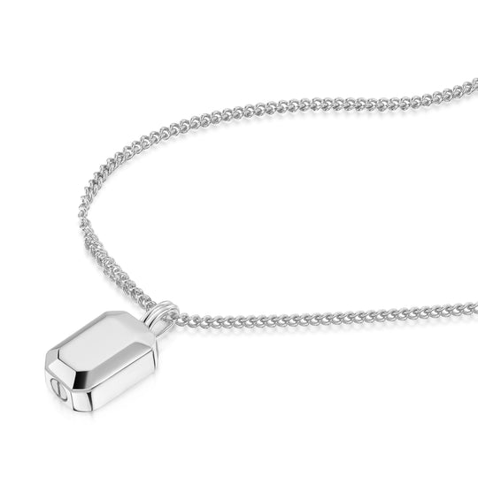 Men's Ingot Urn Necklace - Silver