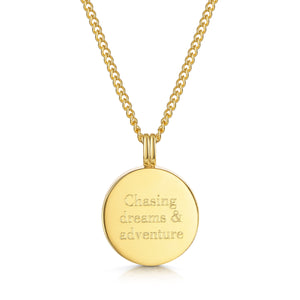 Men's Compass Urn Necklace - Gold
