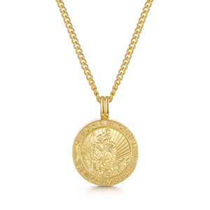 Men's St Christopher Urn Necklace - Gold