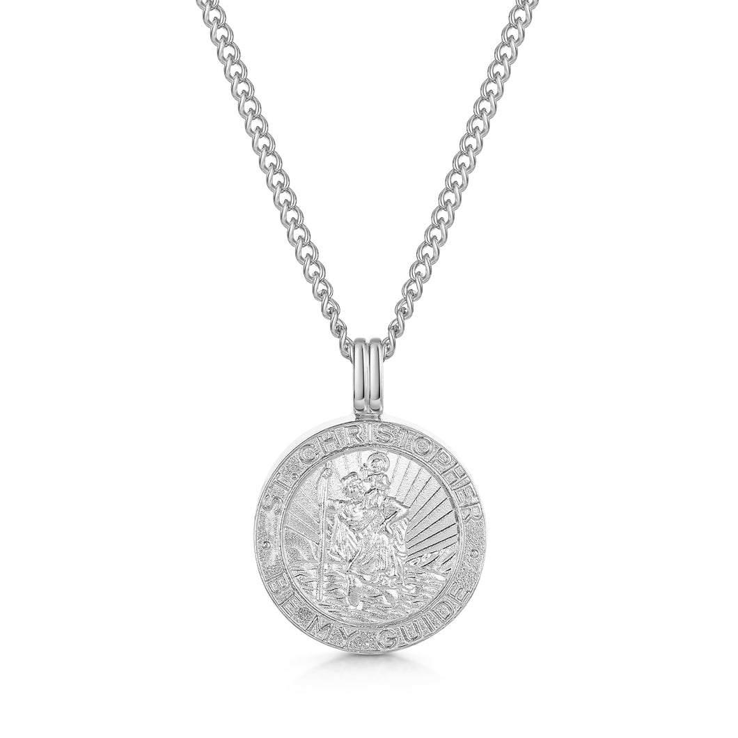 Men's St Christopher Urn Necklace - Silver