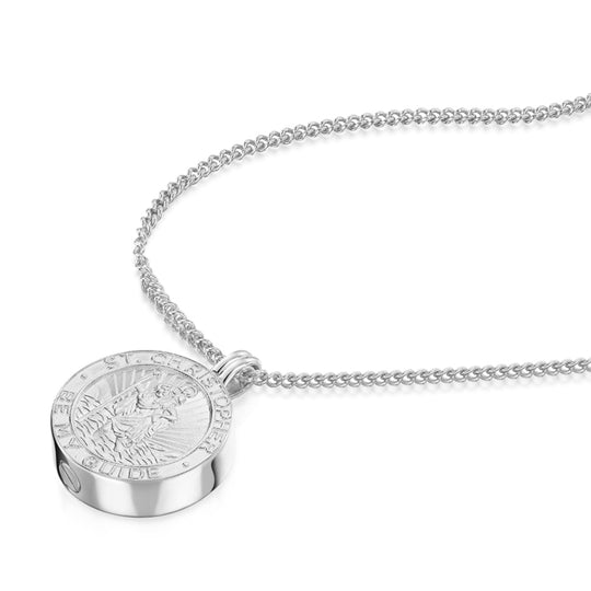 Men's St Christopher Urn Necklace - Silver