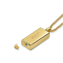Load image into Gallery viewer, Men&#39;s Tall Ingot Urn Necklace - Gold
