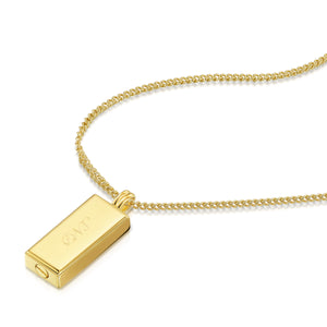 Men's Tall Ingot Urn Necklace - Gold