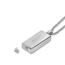 Load image into Gallery viewer, Men's Fingerprint Tall Ingot Urn Necklace - Silver
