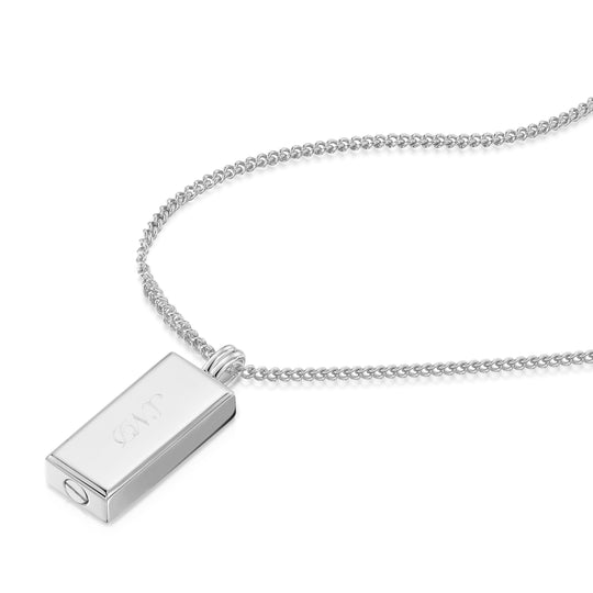 Men's Ingot Urn Necklace - Silver