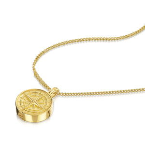 Men's Compass Urn Necklace - Gold