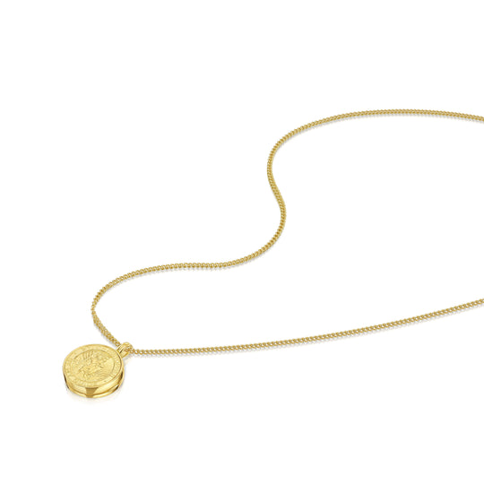 Men's St Christopher Locket - Gold