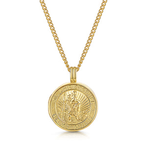 Men's St Christopher Locket - Gold