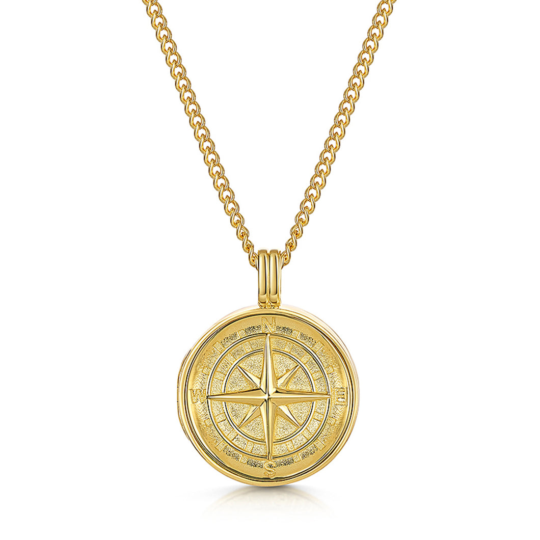 Men's Compass Locket - Gold