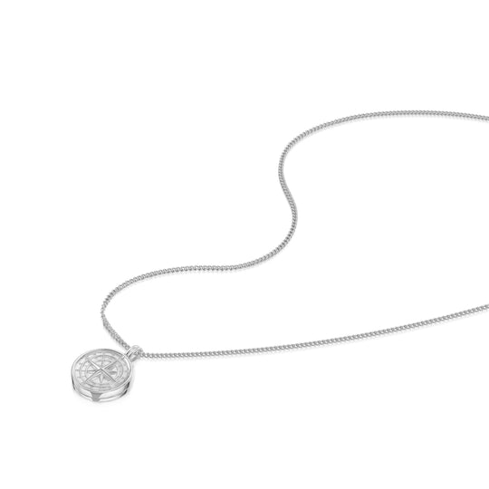 Men's Compass Locket - Silver