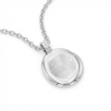 Load image into Gallery viewer, Small Organic Round Fingerprint Necklace - Silver
