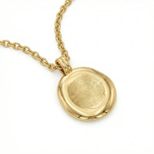 Load image into Gallery viewer, Small Organic Round Fingerprint Necklace - Gold
