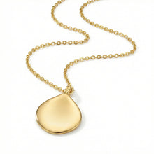 Load image into Gallery viewer, Large Pressed Round Fingerprint Necklace - Gold
