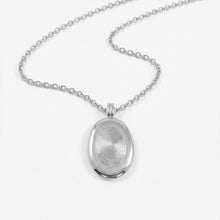 Load image into Gallery viewer, Large Organic Oval Fingerprint Necklace - Silver
