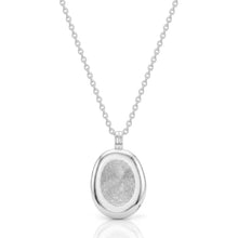 Load image into Gallery viewer, Large Organic Oval Fingerprint Necklace - Silver

