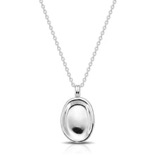 Load image into Gallery viewer, Large Organic Oval Fingerprint Necklace - Silver
