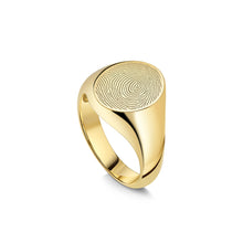 Load image into Gallery viewer, Oval Fingerprint Signet Ring Gold
