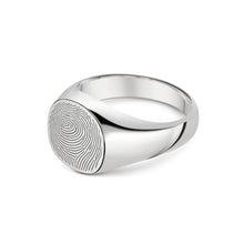 Load image into Gallery viewer, Cushion Fingerprint Signet Ring Silver
