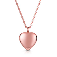 Load image into Gallery viewer, Scroll Heart Urn Ashes Necklace – Rose Gold
