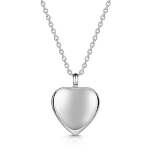 Scroll Heart Urn Ashes Necklace – Silver