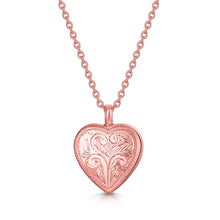 Load image into Gallery viewer, Scroll Heart Urn Ashes Necklace – Rose Gold
