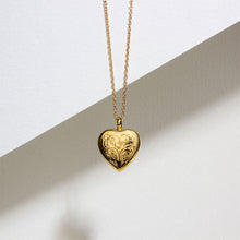 Load image into Gallery viewer, Scroll Heart Urn Ashes Necklace – Gold
