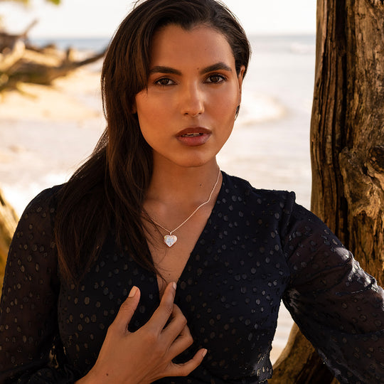 Scroll Heart Rose Gold Locket