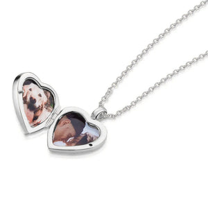 Mother of Pearl Modern Heart Locket – Silver