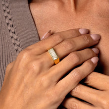 Load image into Gallery viewer, Slim Rectangular Fingerprint Signet Ring - Gold
