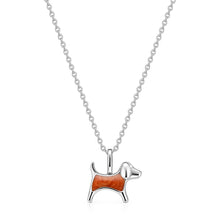 Load image into Gallery viewer, Little Dog Silhouette Ashes Resin Necklace - Silver
