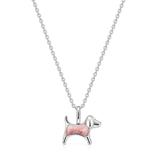 Load image into Gallery viewer, Little Dog Silhouette Ashes Resin Necklace - Silver
