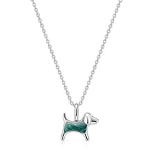 Load image into Gallery viewer, Little Dog Silhouette Ashes Resin Necklace - Silver
