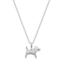 Load image into Gallery viewer, Little Dog Silhouette Ashes Resin Necklace - Silver

