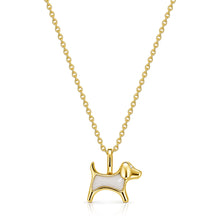 Load image into Gallery viewer, Little Dog Silhouette Ashes Resin Necklace - Gold
