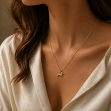 Load image into Gallery viewer, Little Dog Silhouette Ashes Resin Necklace - Gold
