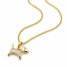 Load image into Gallery viewer, Little Dog Silhouette Ashes Resin Necklace - Gold
