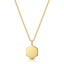 Load image into Gallery viewer, Small Hexagonal Ashes Resin Necklace - Gold

