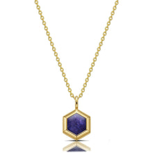 Load image into Gallery viewer, Small Hexagonal Ashes Resin Necklace - Gold
