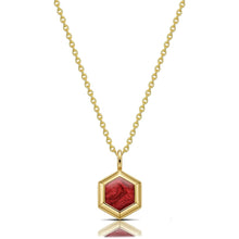 Load image into Gallery viewer, Small Hexagonal Ashes Resin Necklace - Gold

