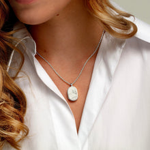 Load image into Gallery viewer, Small Howlite Dog Tag Locket - Silver
