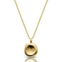 Load image into Gallery viewer, Small Organic Round Initial Necklace - Gold
