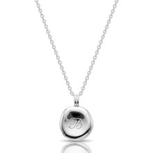 Load image into Gallery viewer, Small Organic Round Initial Necklace - Silver
