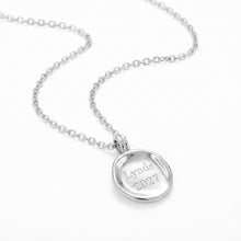 Load image into Gallery viewer, Small Organic Round Initial Necklace - Silver
